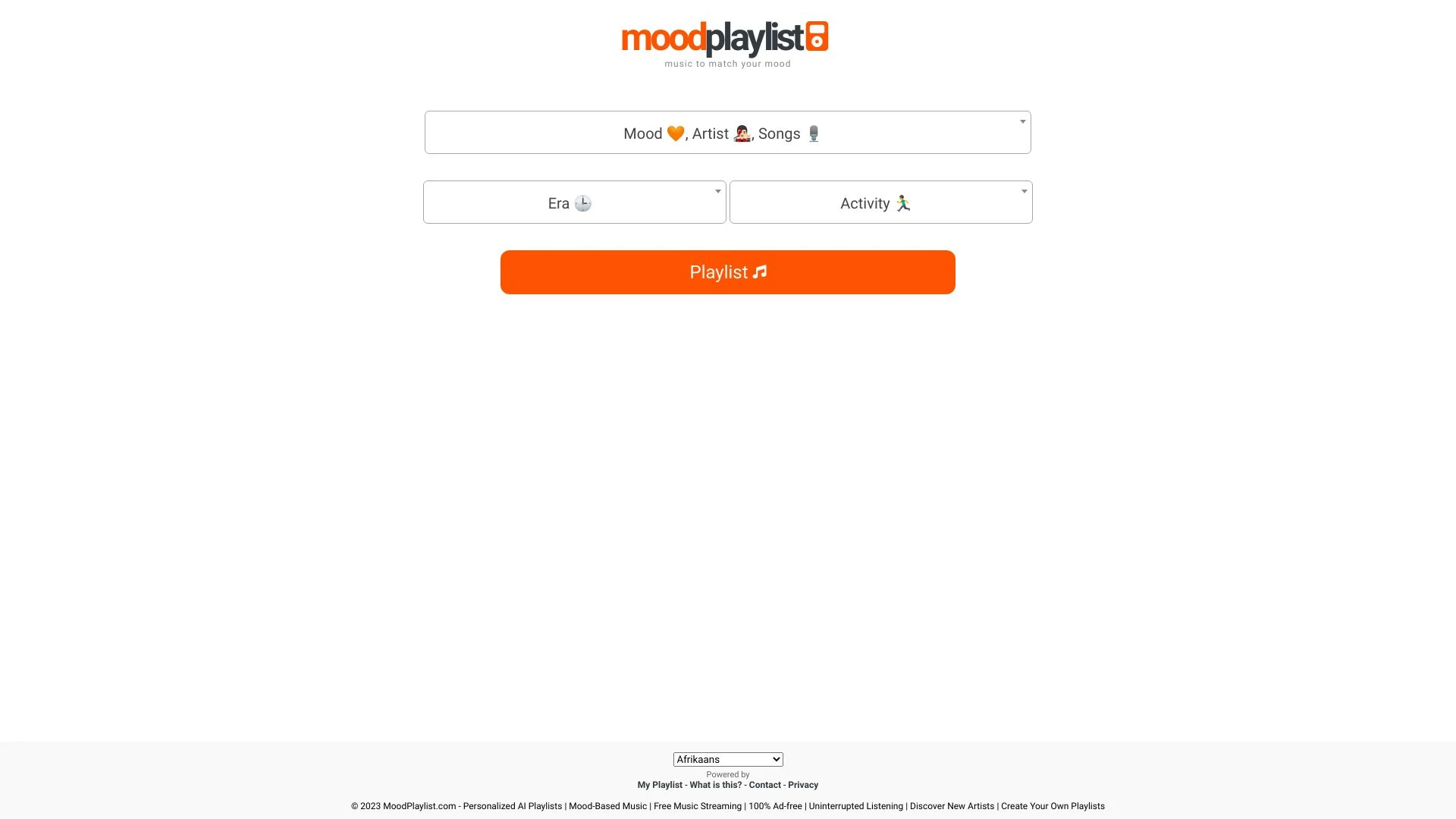 MoodPlaylist.com - AI Tool Ocean