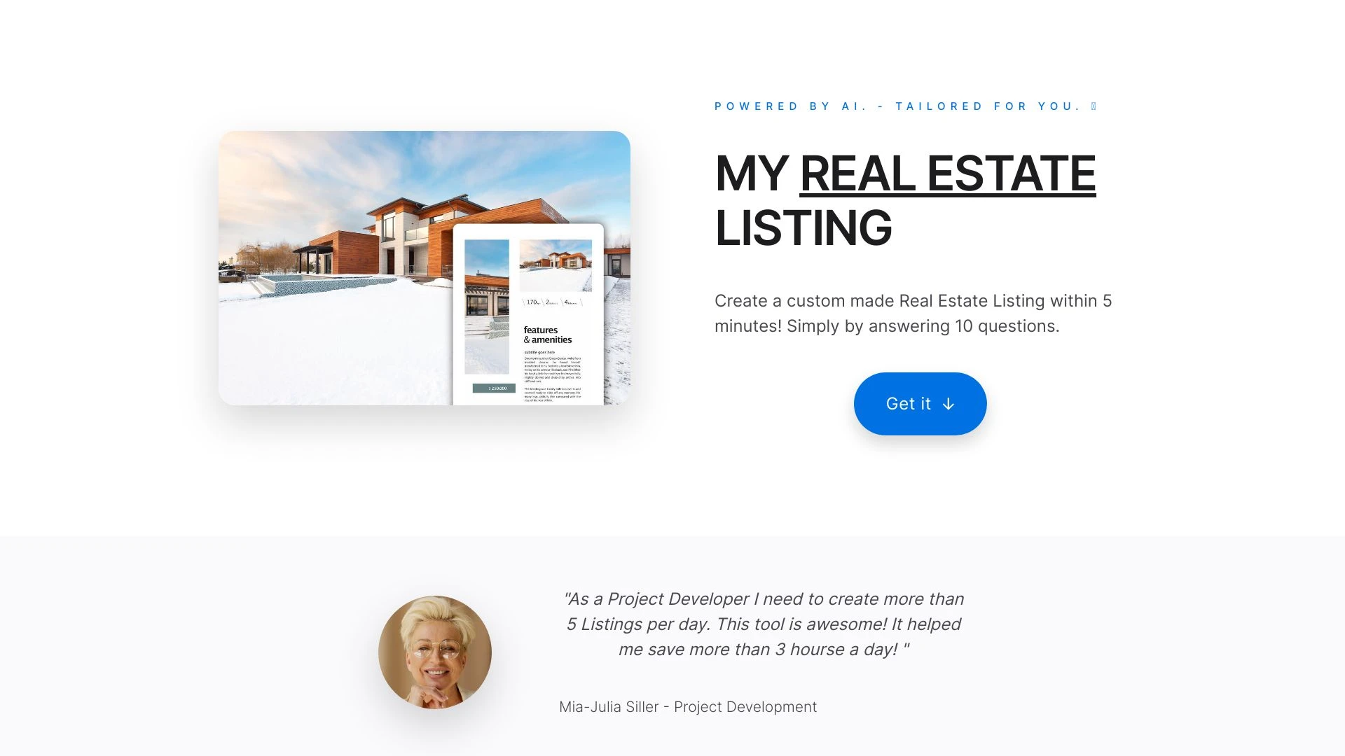My Real Estate Listing - AI Tool Ocean