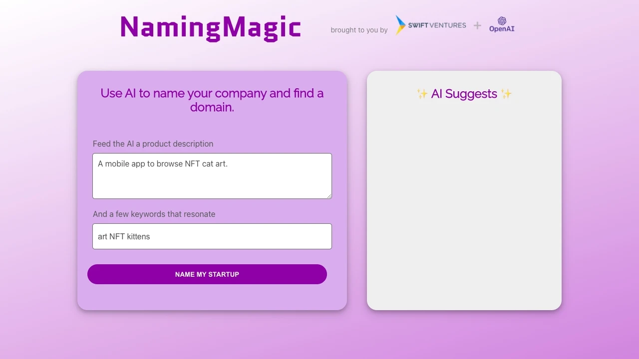 Naming Magic - AI Tool Ocean