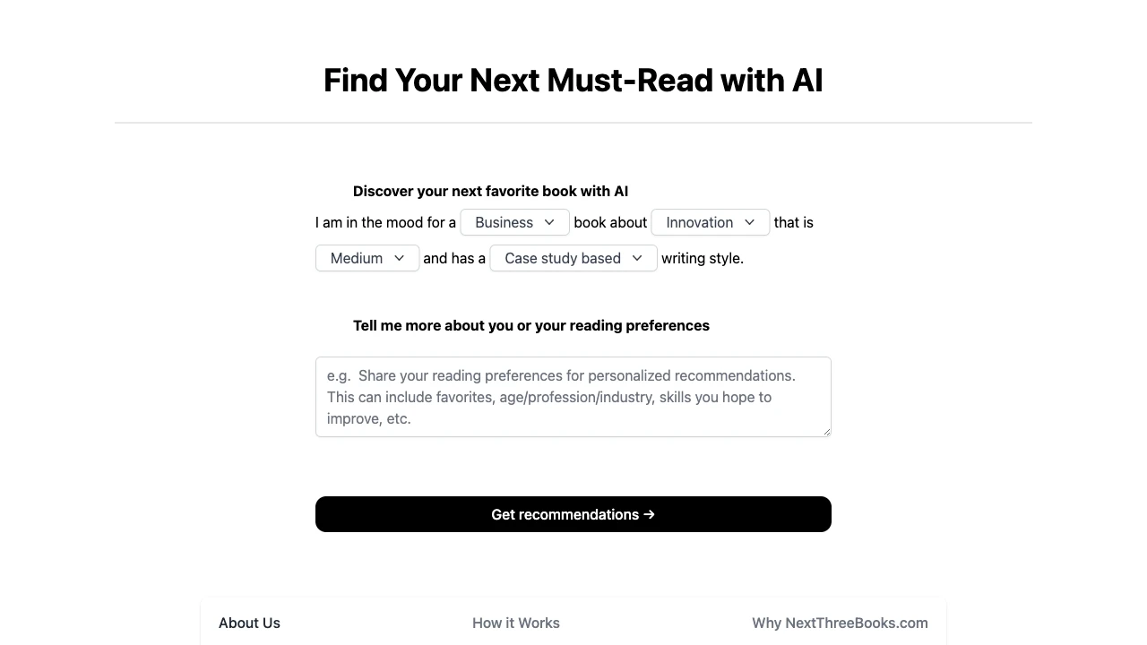 NextThreeBooks.com - AI Tool Ocean