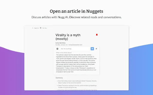 Nuggets - Chrome Extension - AI Tool Ocean