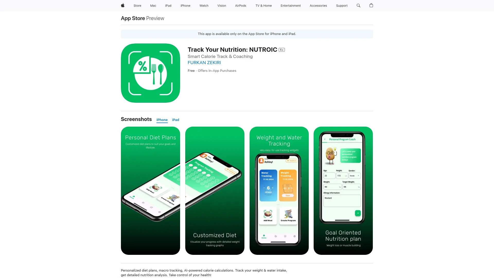 Nutroic - AI Tool Ocean