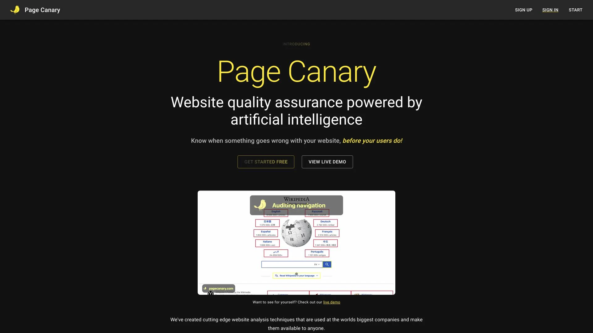 Page Canary - AI Tool Ocean