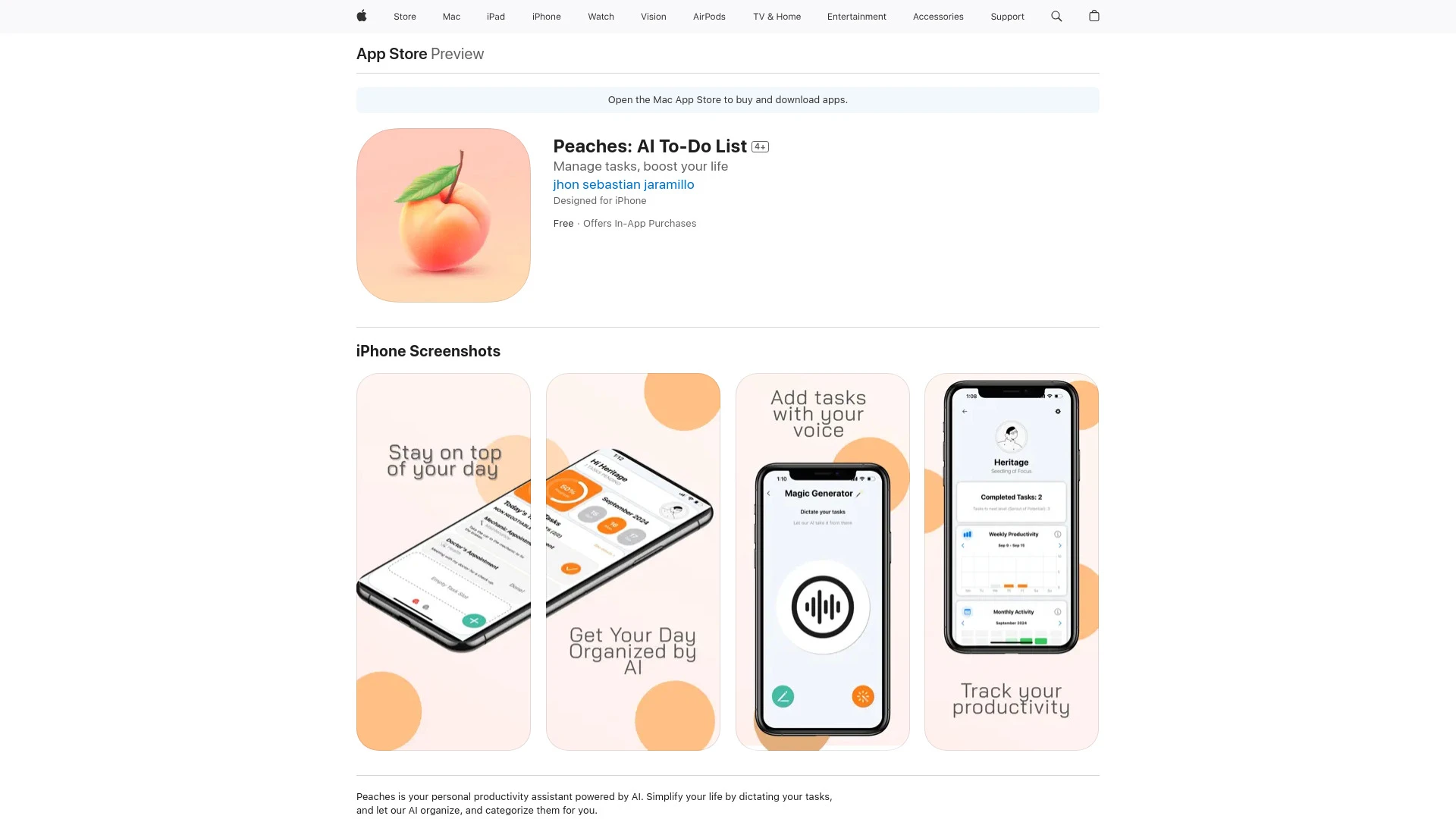 Peaches: AI To-Do List - AI Tool Ocean