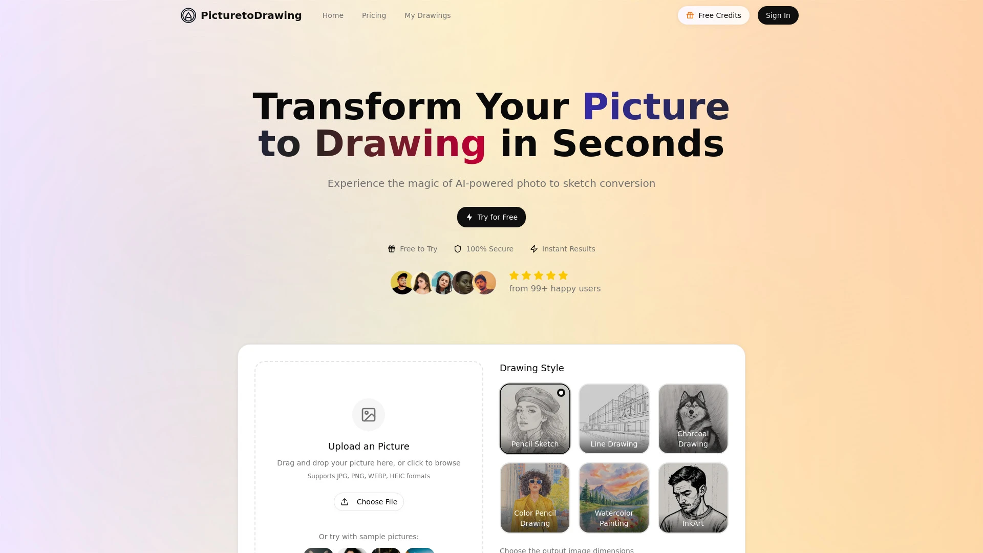 Picture to Drawing - AI Tool Ocean