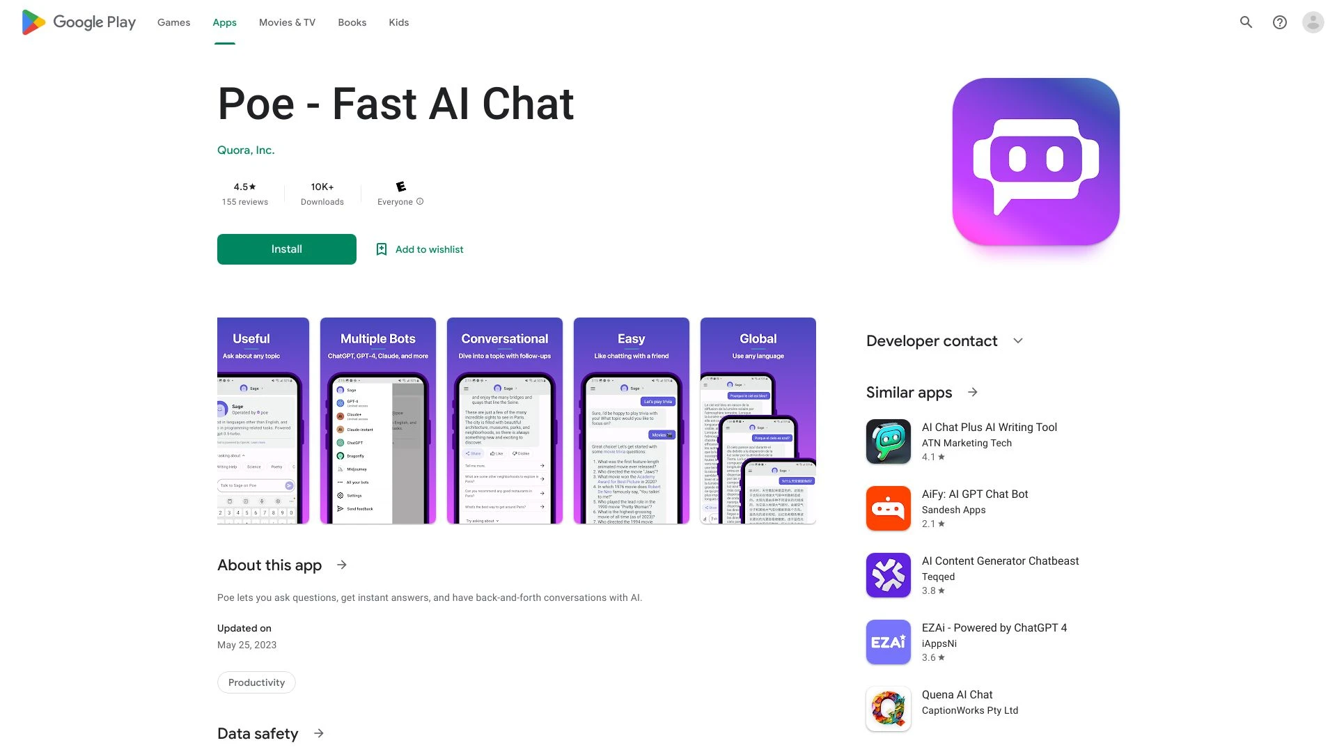 Poe - Fast AI Chat - AI Tool Ocean