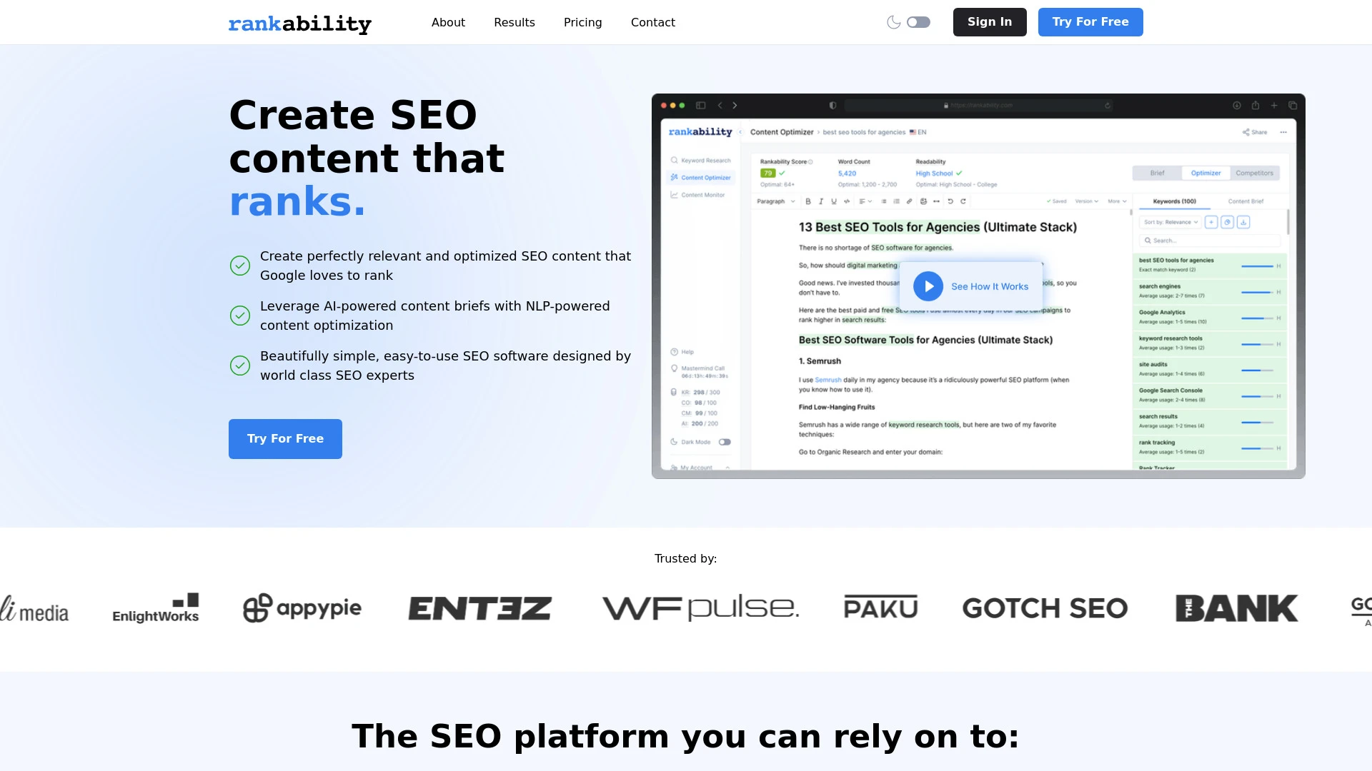 Rankability - AI Tool Ocean