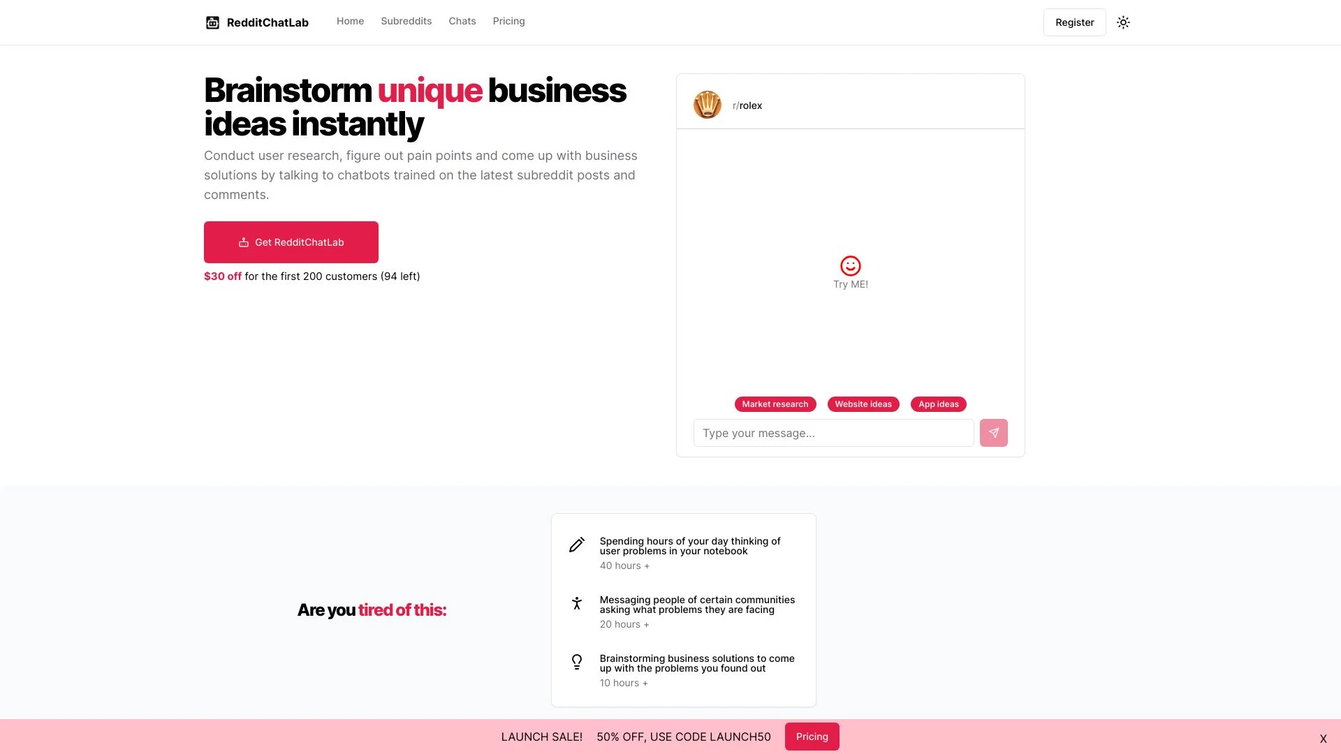 RedditChatLab - AI Tool Ocean
