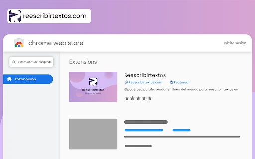 Reescribirtextos.com - Chrome Extension - AI Tool Ocean