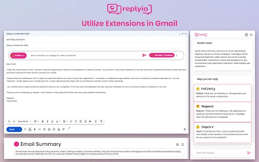 Replyio.com - Chrome Extension - AI Tool Ocean