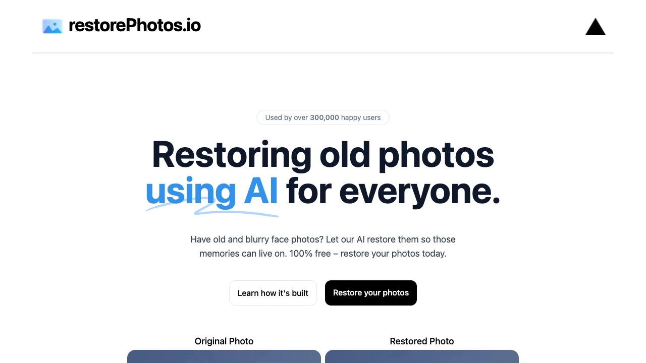 restorePhotos.io - AI Tool Ocean