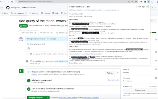 Review Pull Requests on github or Merge Requests on gitlab with Ollama using LLMs - Chrome Extension - AI Tool Ocean