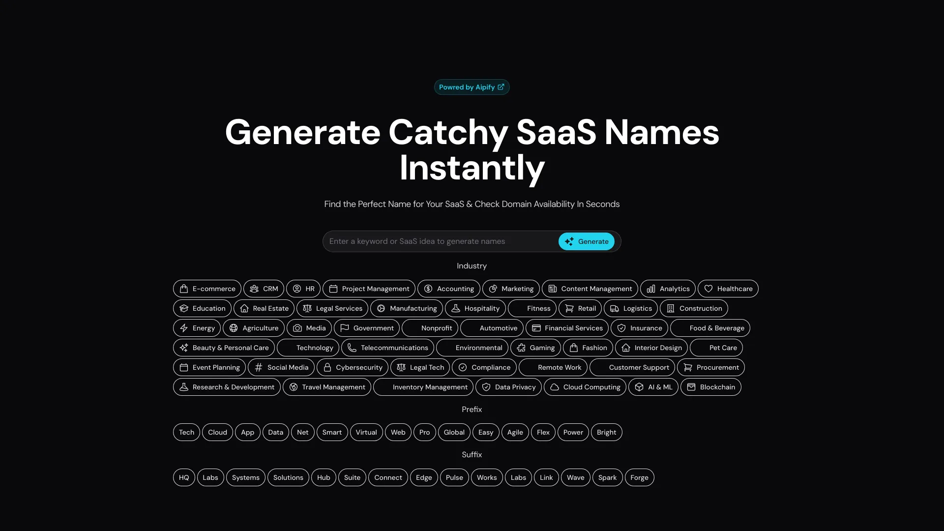 SaaS Name Generator - AI Tool Ocean