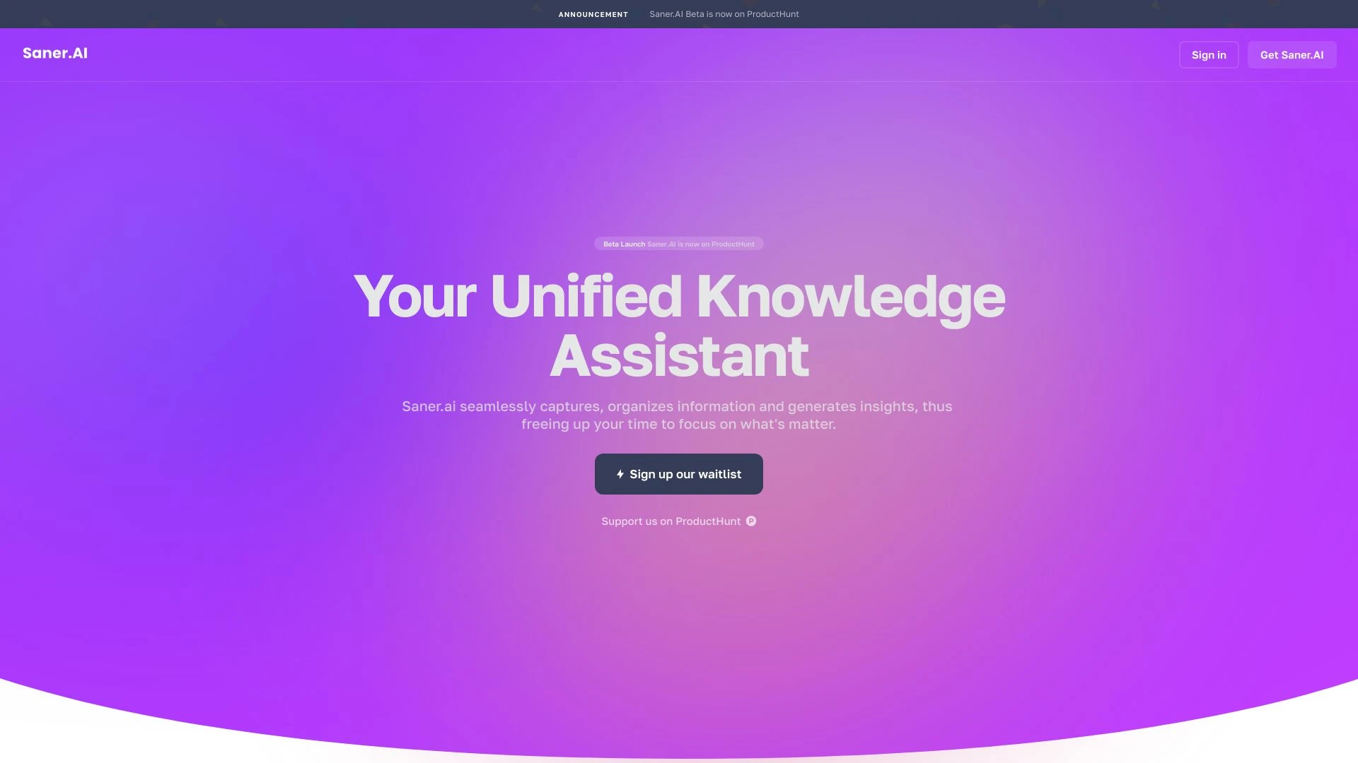 Saner.AI - AI Tool Ocean