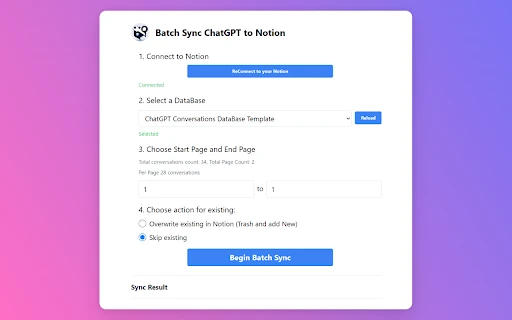 Save ChatGPT to Notion - Chrome Extension - AI Tool Ocean