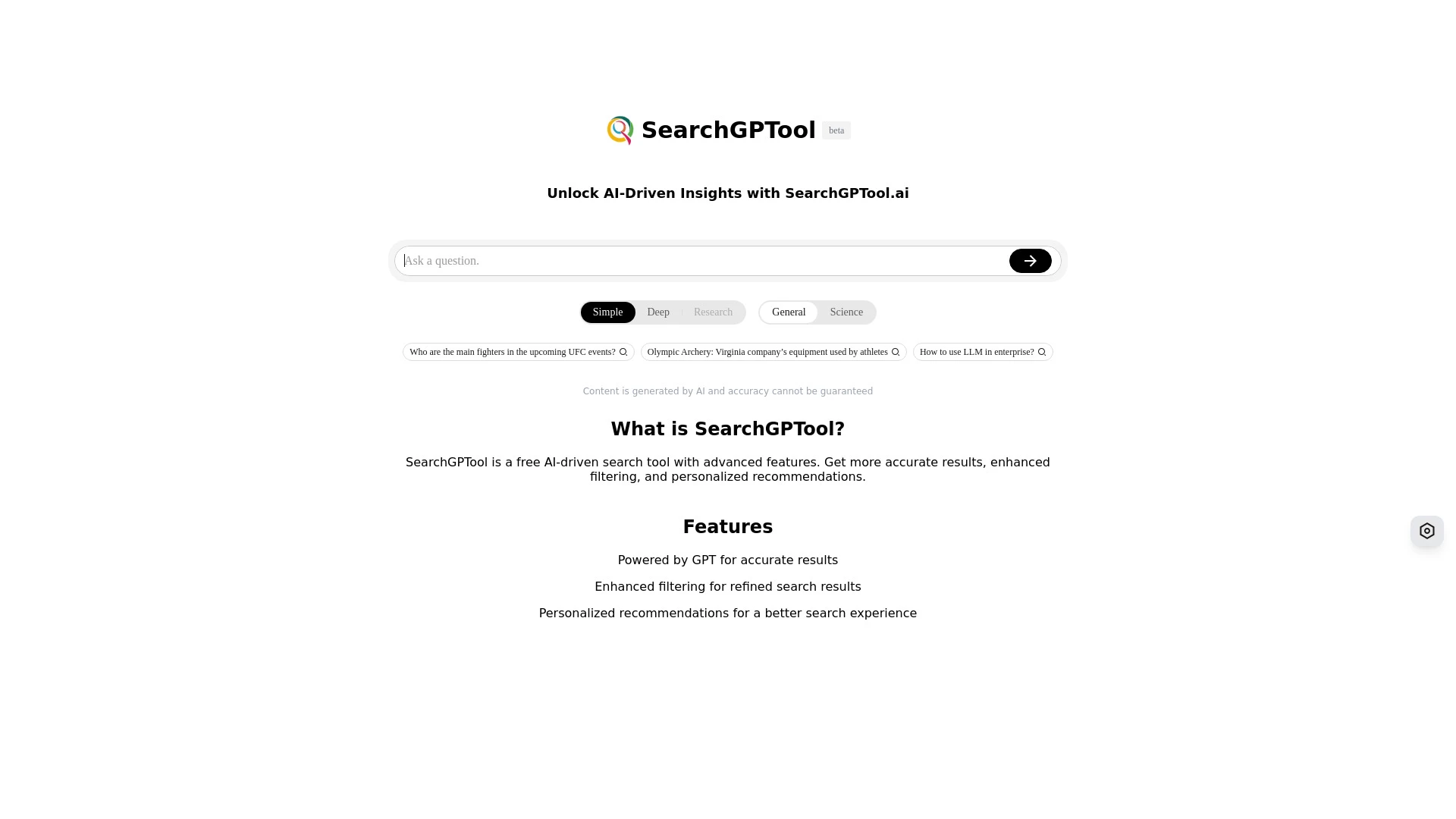 SearchGPTool - AI Tool Ocean