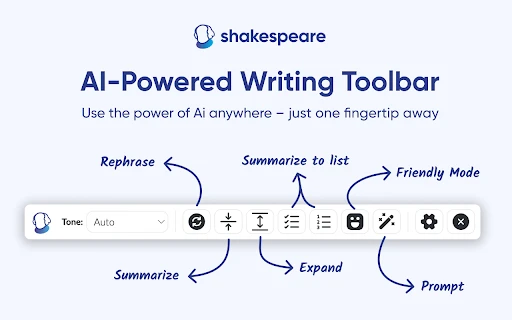 Shakespeare AI Toolbar - Chrome Extension - AI Tool Ocean