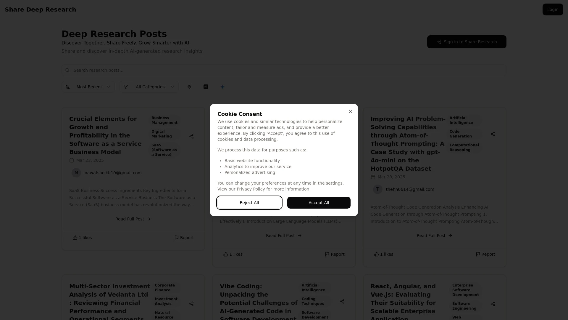 Share Deep Research - AI Tool Ocean