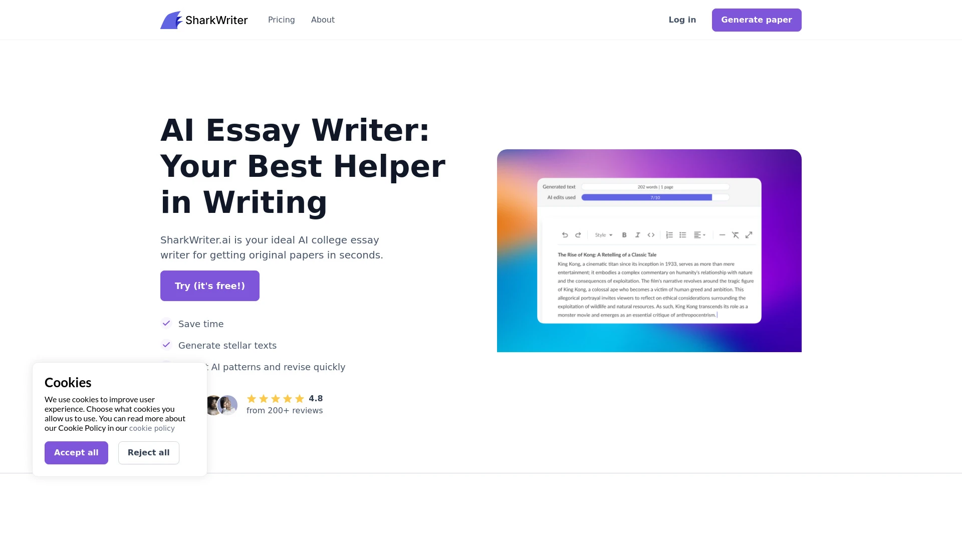 SharkWriter.ai - AI Tool Ocean