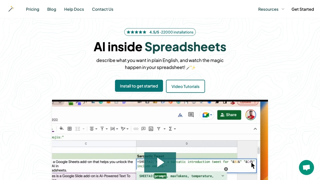 SheetAI - AI Tool Ocean
