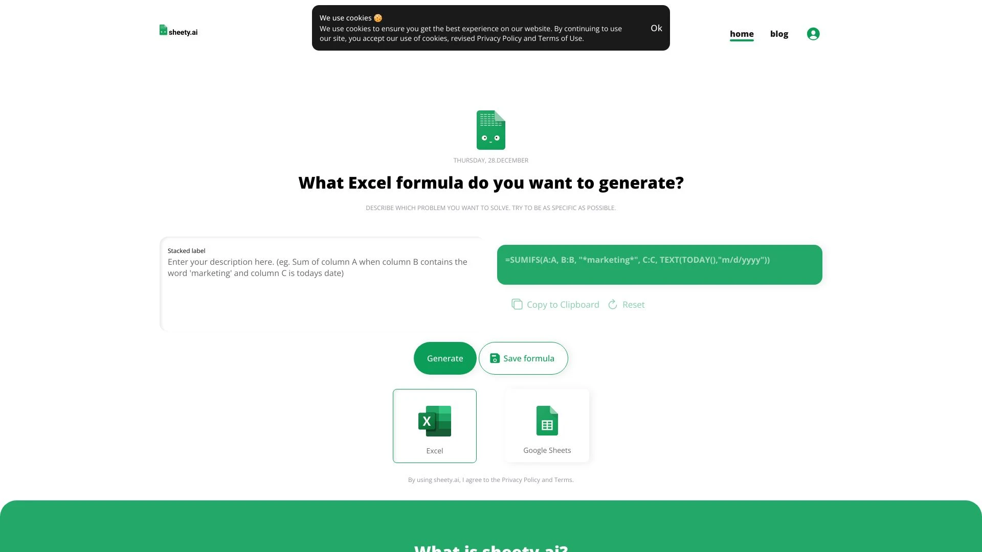 Sheety.ai - AI Tool Ocean