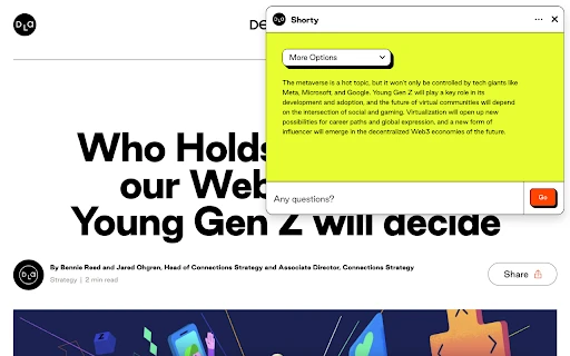 Shorty - Chrome Extension - AI Tool Ocean