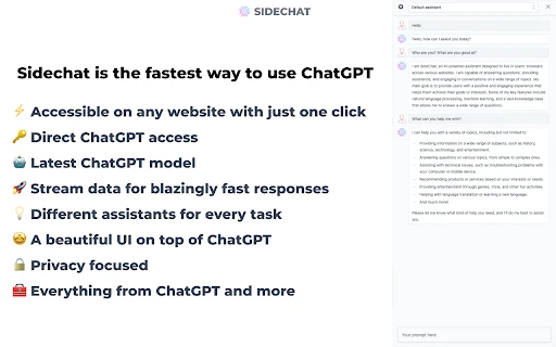 Sidechat - Chrome Extension - AI Tool Ocean
