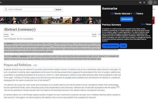 Simple Summary - Chrome Extension - AI Tool Ocean