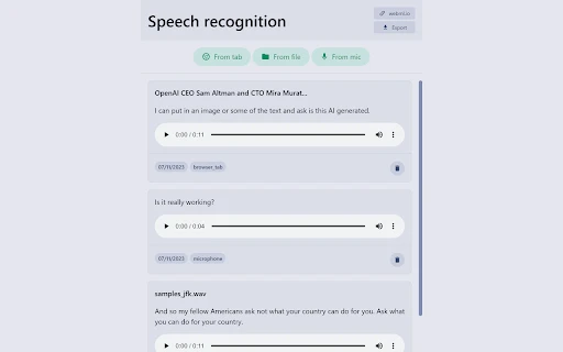 Speech Recognition Chrome Extension - Chrome Extension - AI Tool Ocean