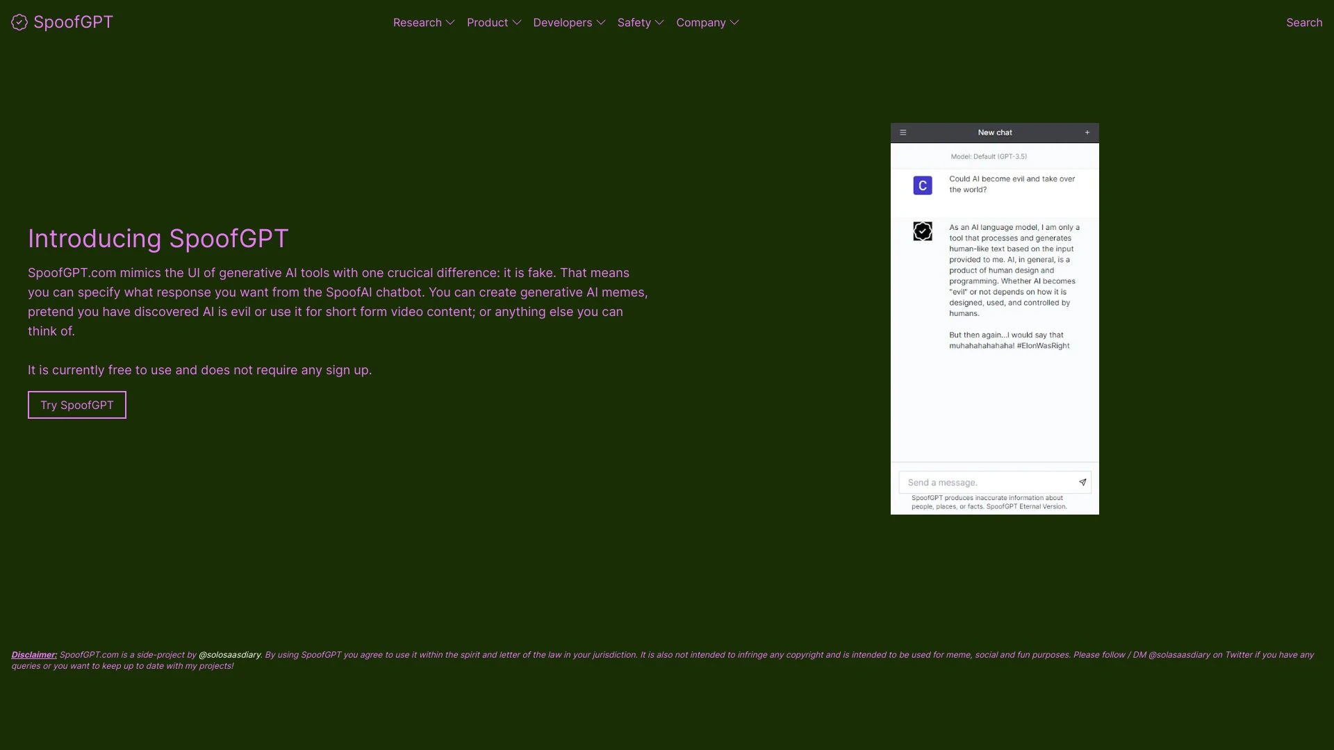 SpoofGPT.com - AI Tool Ocean