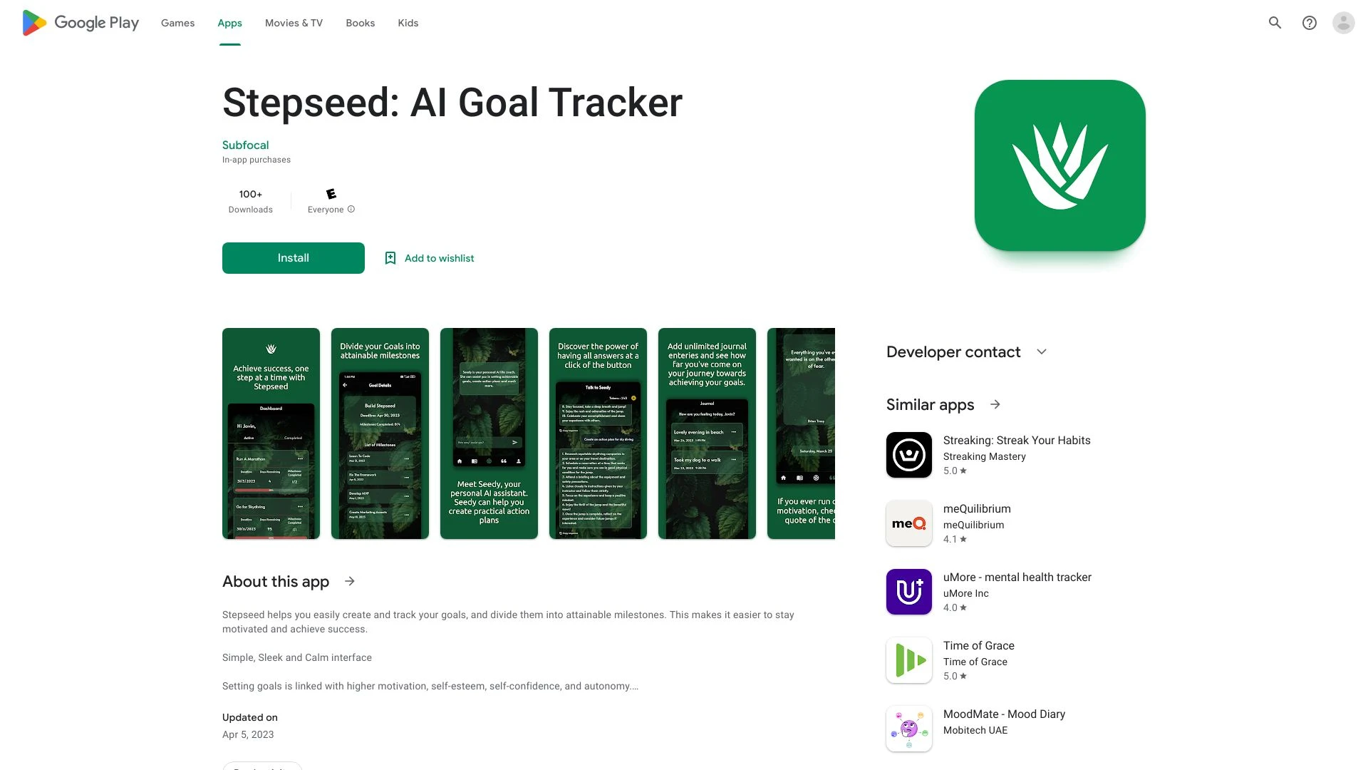 Stepseed: AI Goal Tracker - AI Tool Ocean