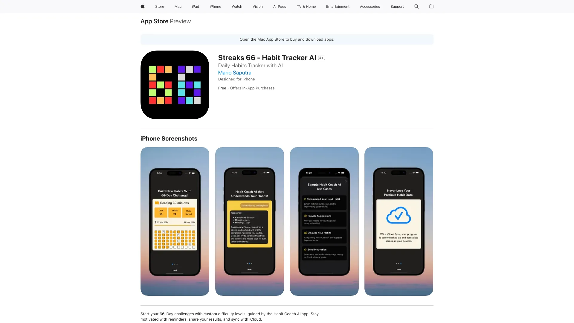 Streaks 66 - Habit Tracker AI - AI Tool Ocean