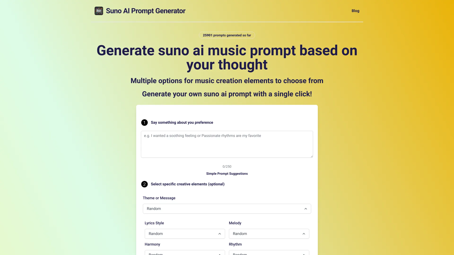 Suno Prompt - AI Tool Ocean