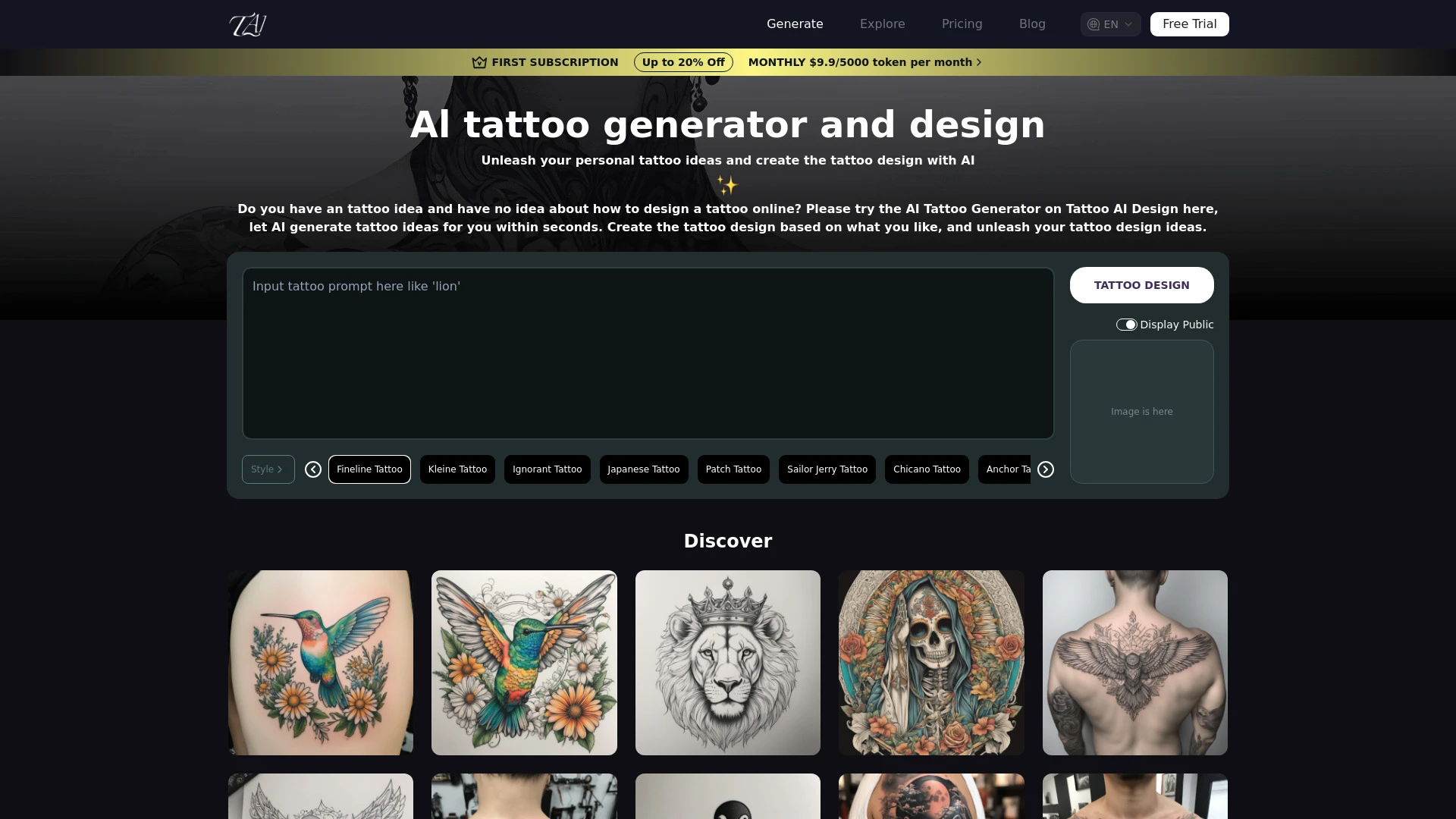 Tattoo AI Design - AI Tool Ocean