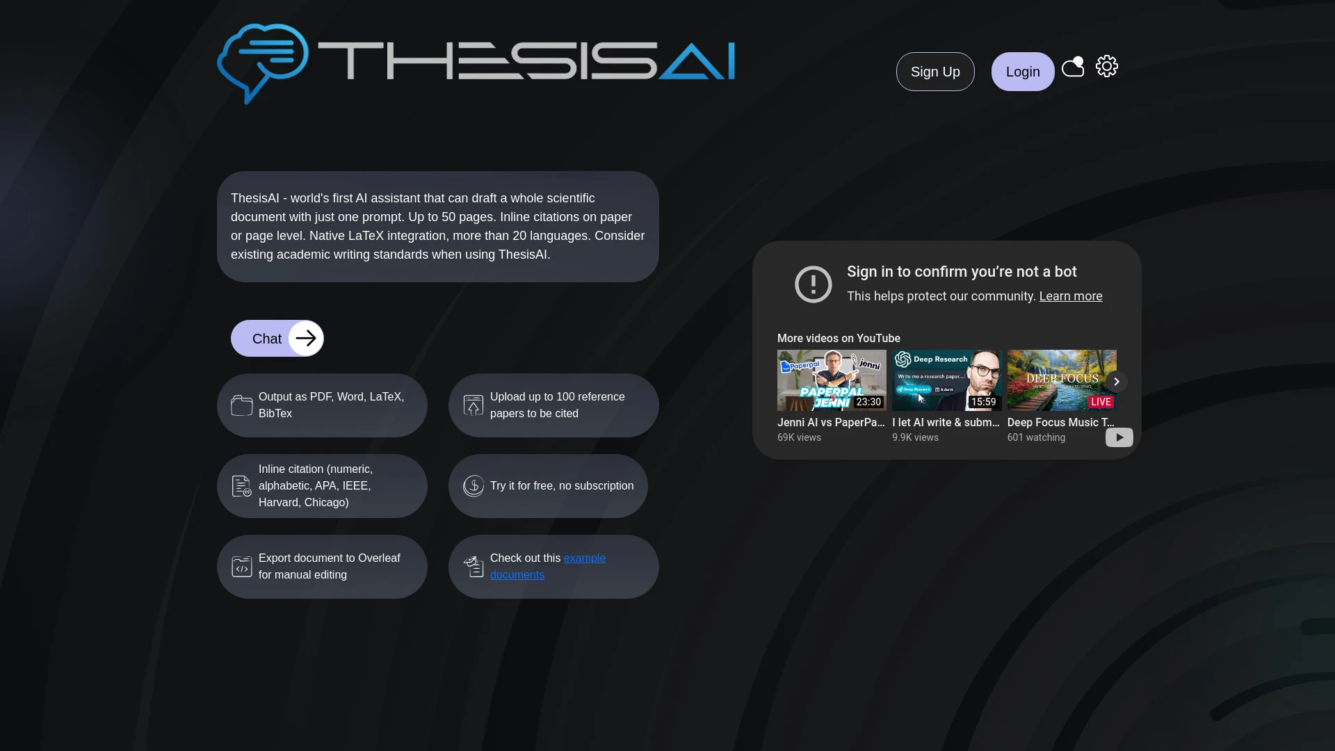 ThesisAI - AI Tool Ocean