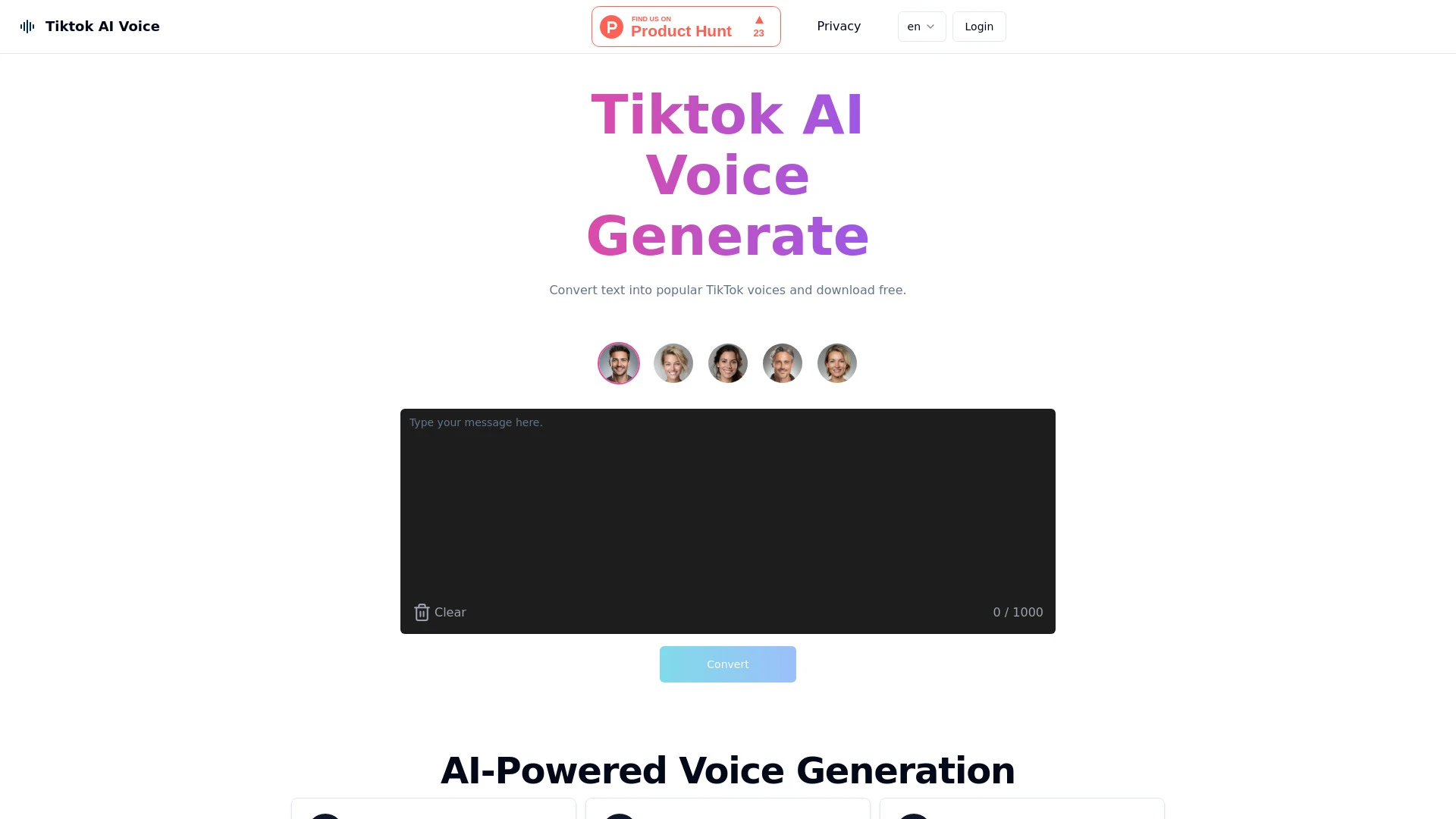 Tiktok AI Voice - AI Tool Ocean