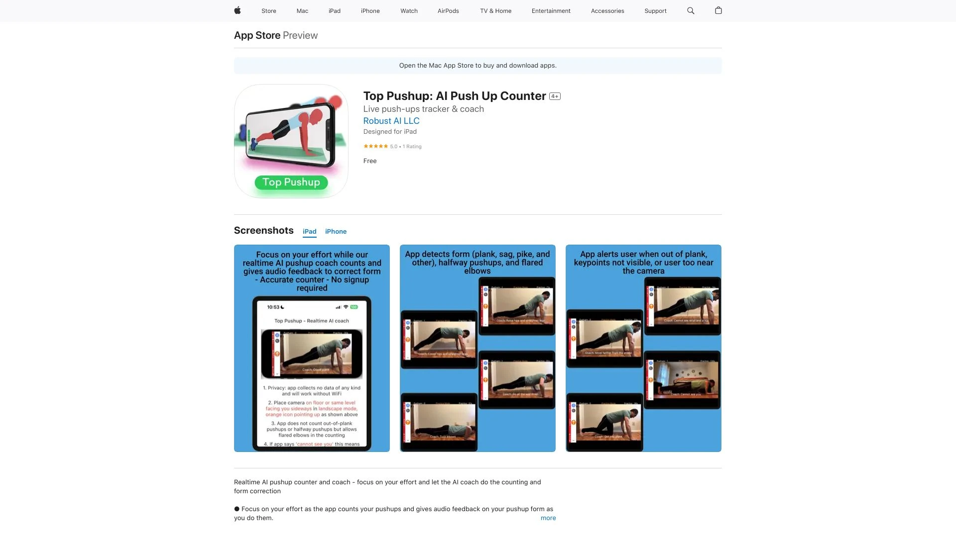 Top Pushup: AI Push Up Counter - AI Tool Ocean