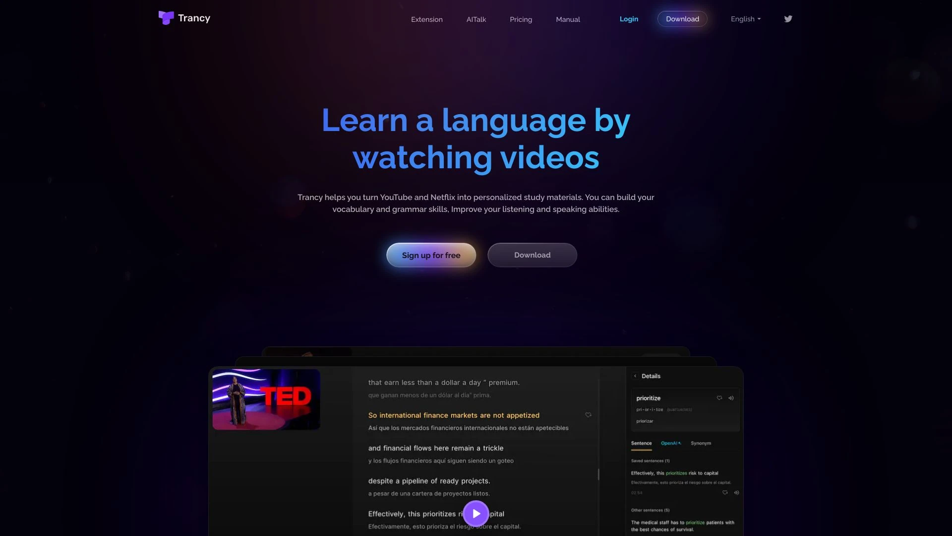 Trancy - AI Tool Ocean