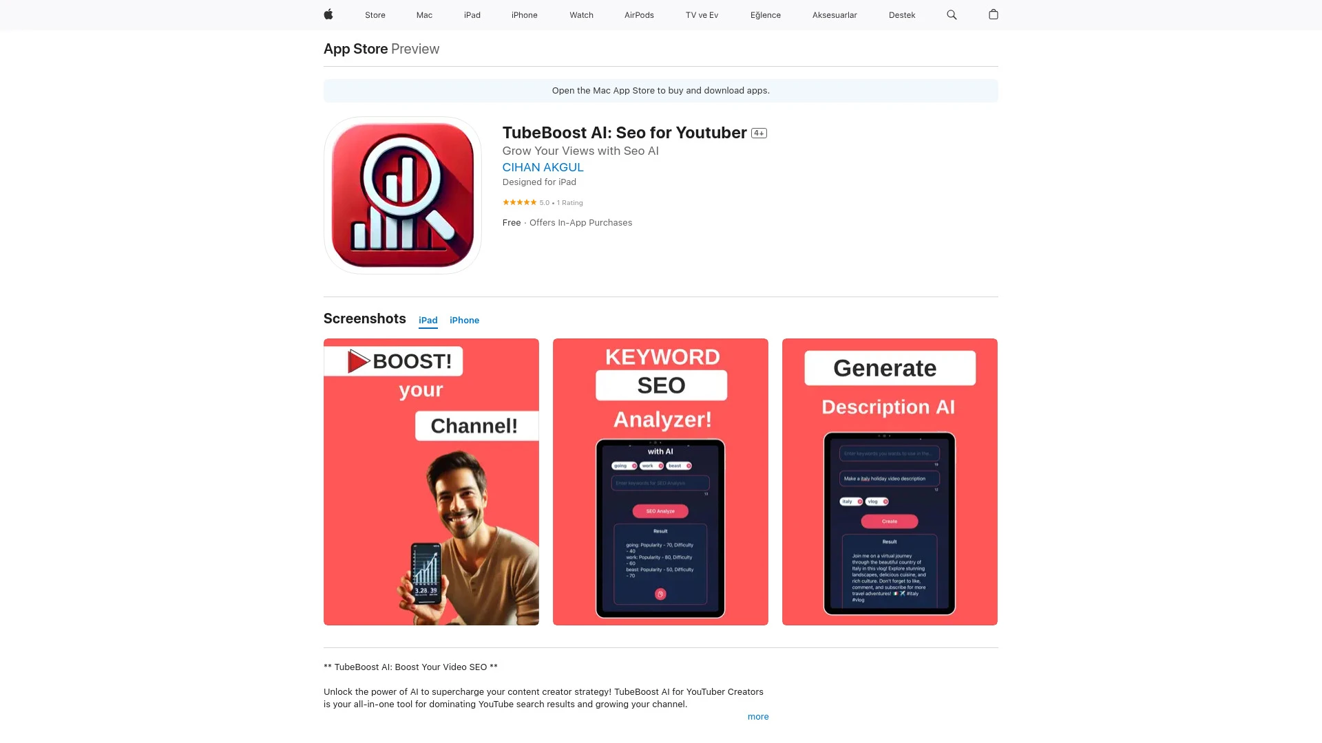 TubeBoost AI - AI Tool Ocean