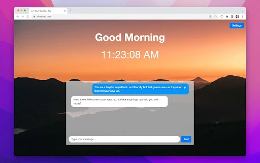 Turns the Chrome new tab into an AI-powered chat interface - Chrome Extension - AI Tool Ocean