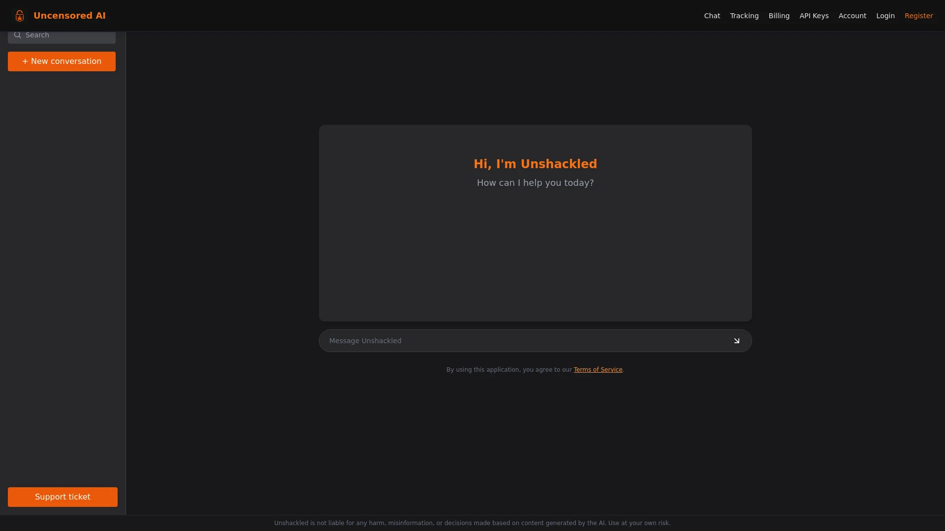 Unshackled AI - AI Tool Ocean