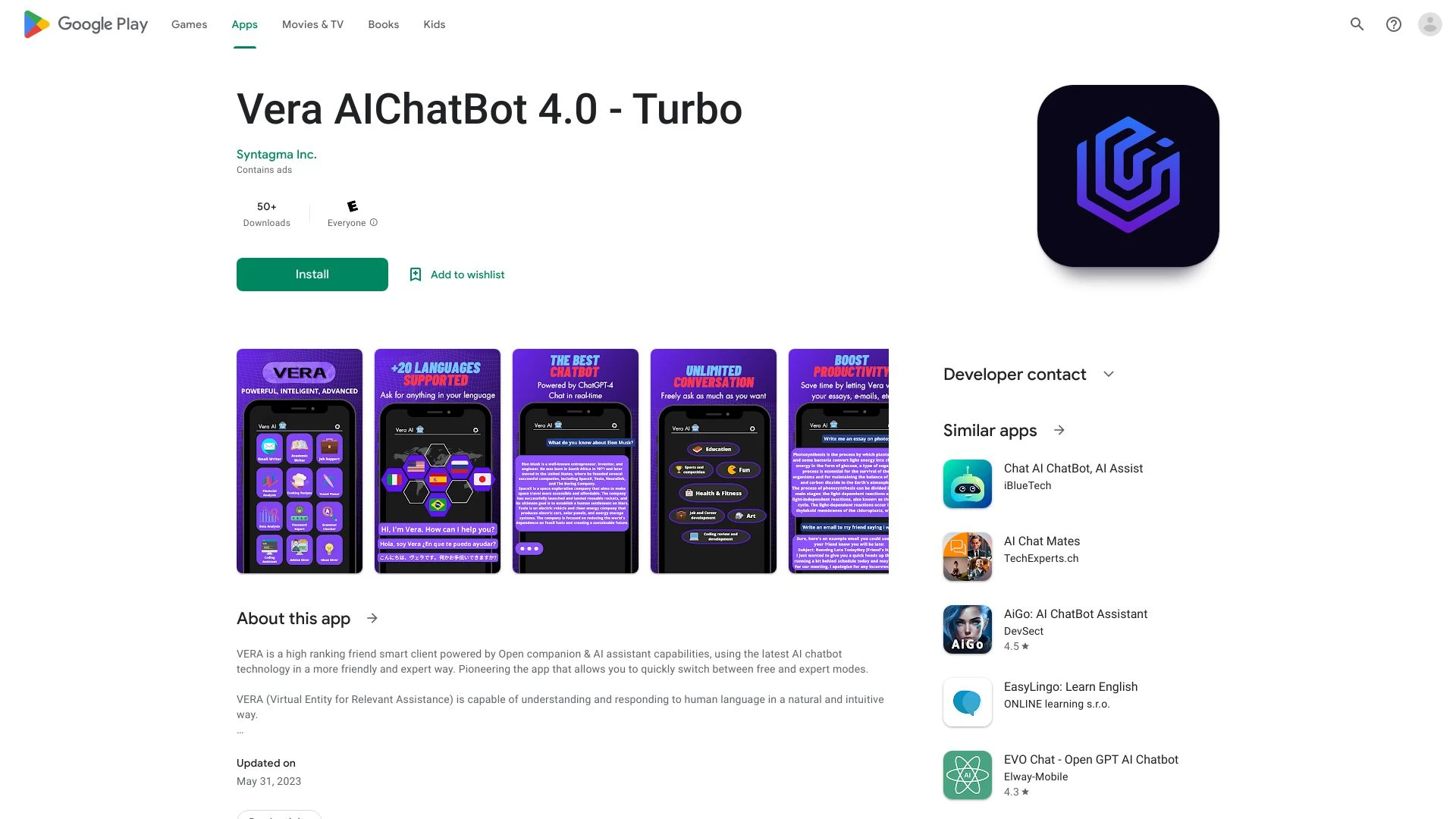 Vera AIChatBot 4.0 - Turbo - AI Tool Ocean