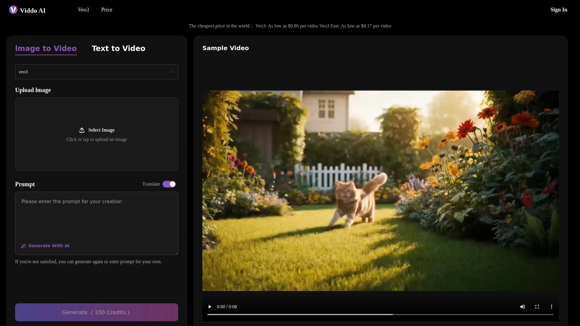 Viddo-Veo3 AI Video Generator - AI Tool Ocean