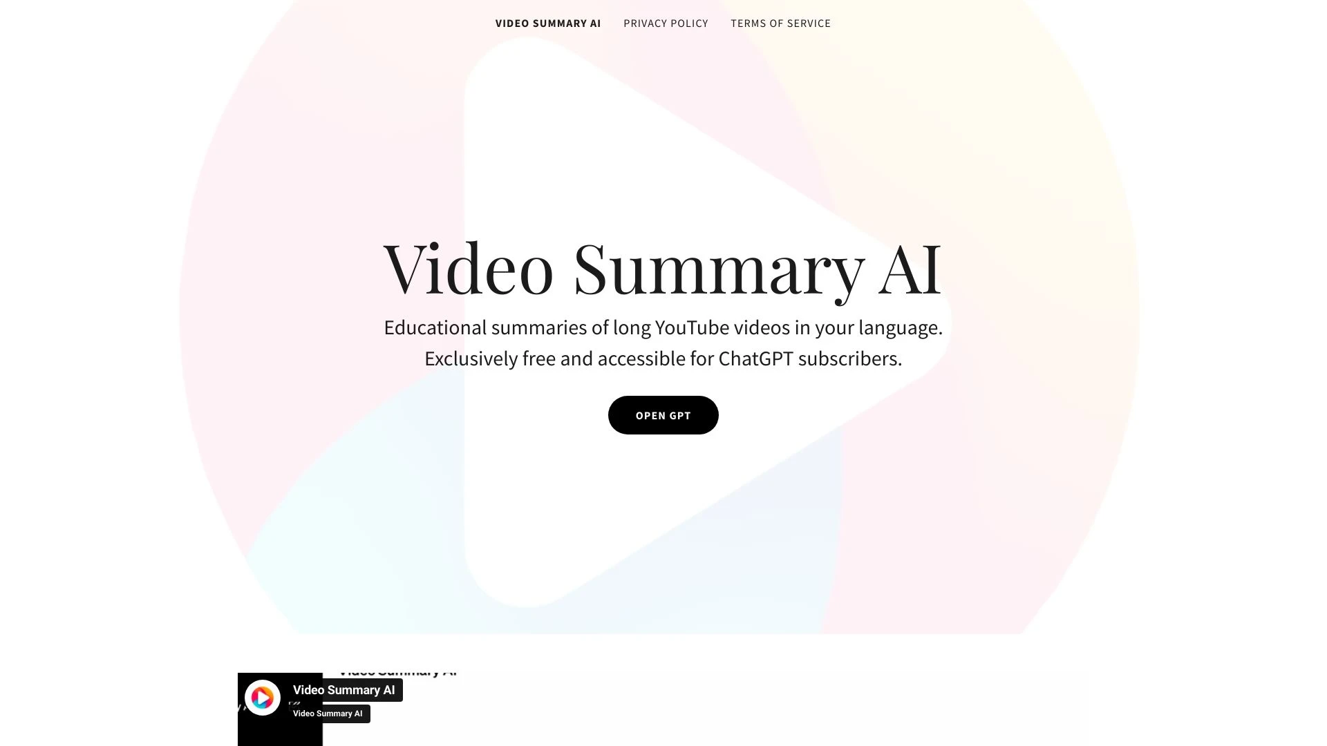 Video Summary AI - AI Tool Ocean