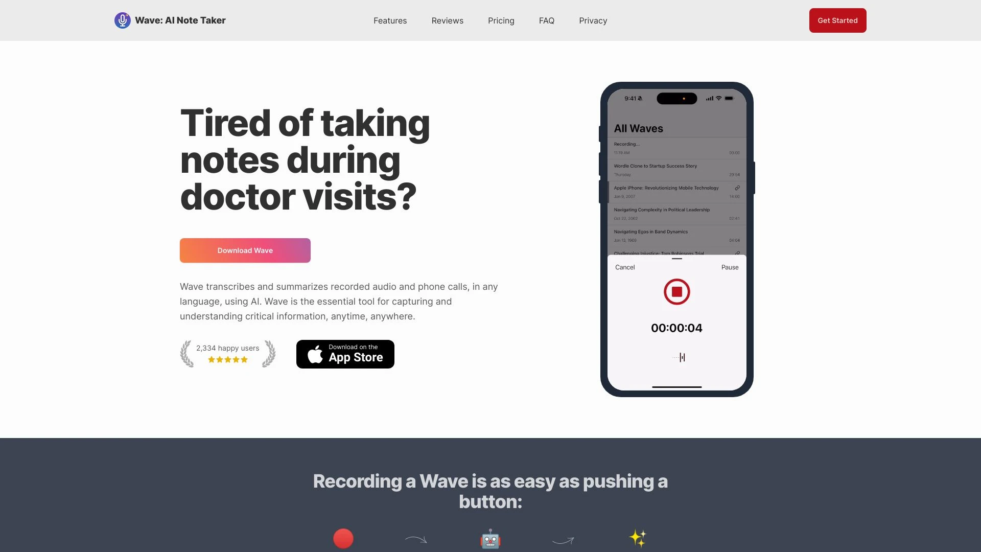 Wave - AI Note Taker - AI Tool Ocean