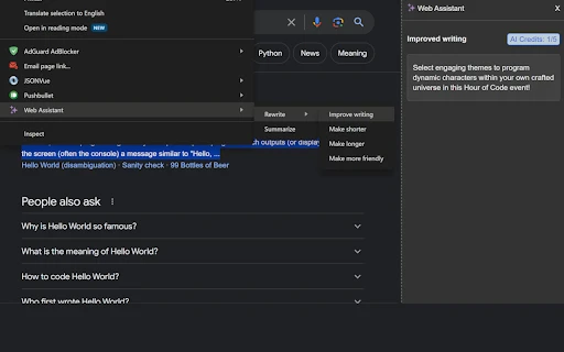 Web Assistant - Chrome Extension - AI Tool Ocean