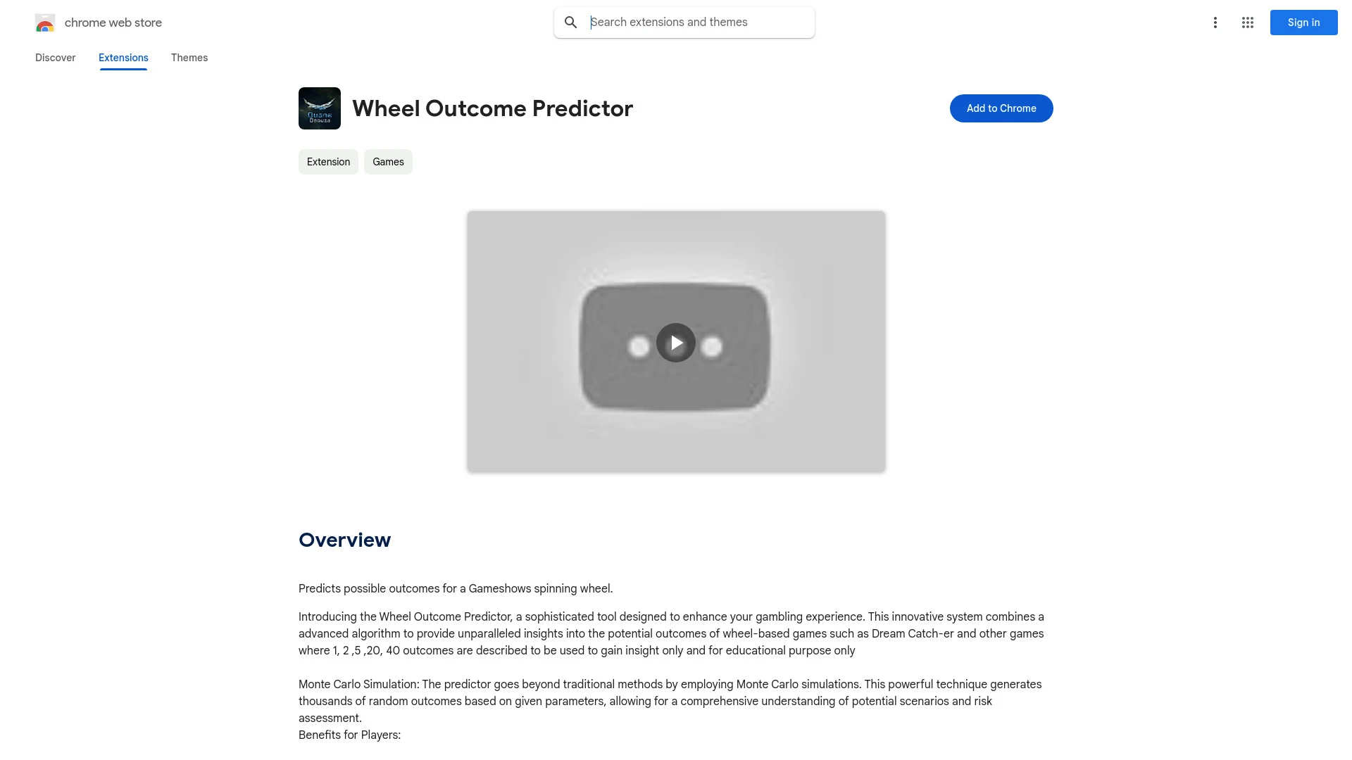 Wheel Outcome Predictor - Chrome Extension - AI Tool Ocean