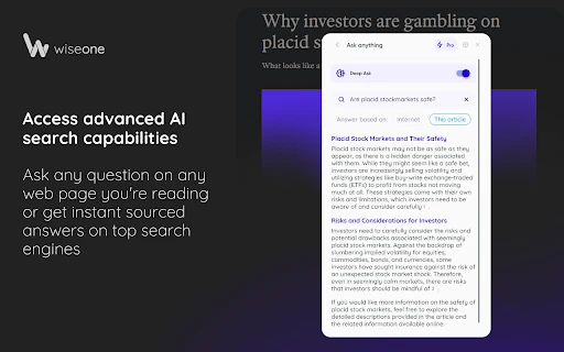 Wiseone - Chrome Extension - AI Tool Ocean