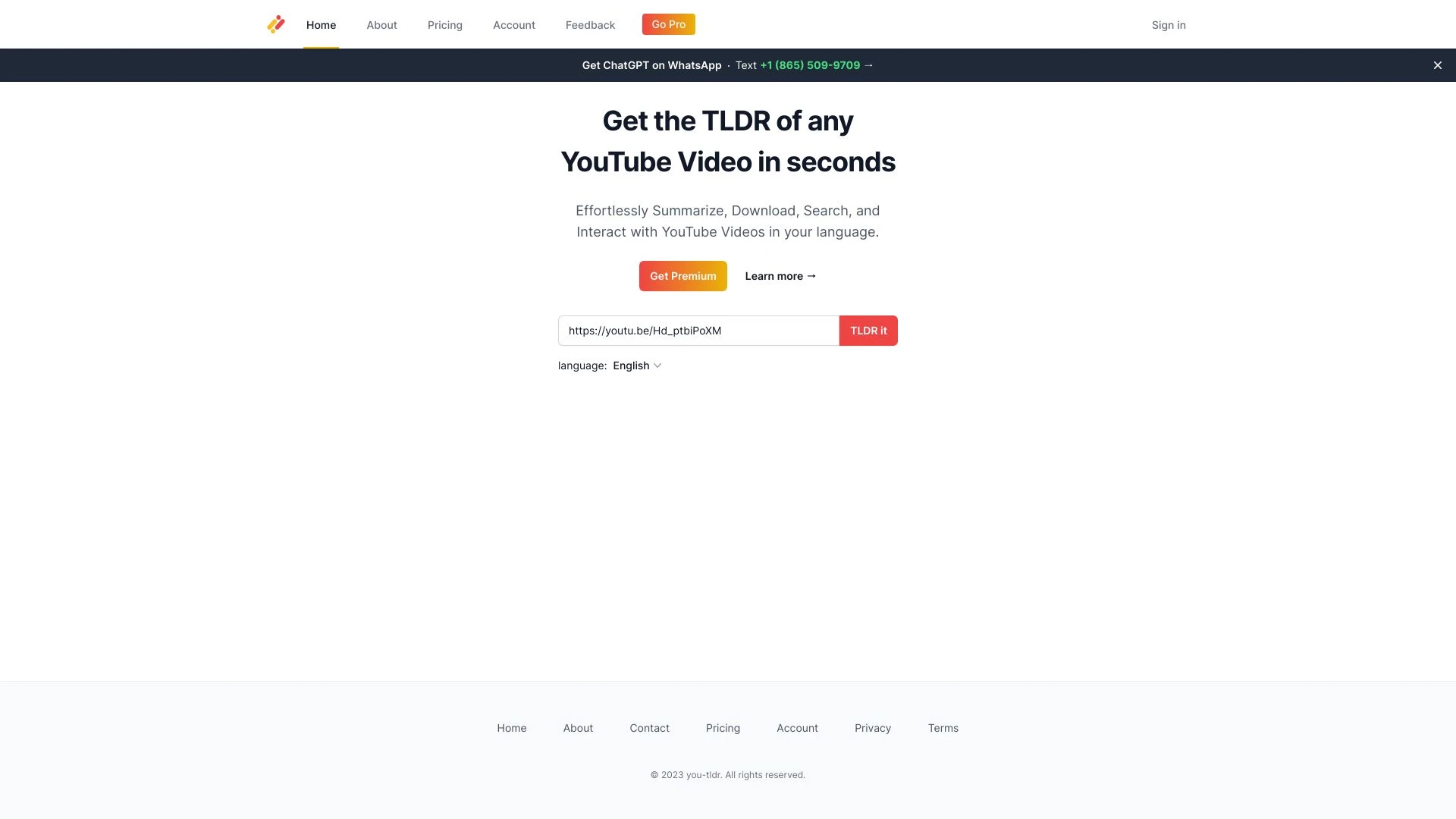 you-tldr - AI Tool Ocean